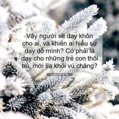 Picture 07 - I-sai-a 28:9 VIE - Vậy người sẽ dạy khôn cho ai, và - Bible Verse Picture