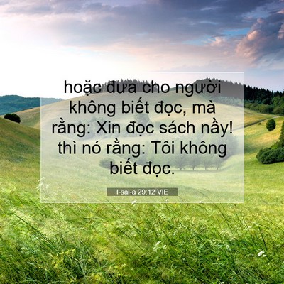 Picture 07 - I-sai-a 29:12 VIE - hoặc đưa cho người không biết đọc, - Bible Verse Picture