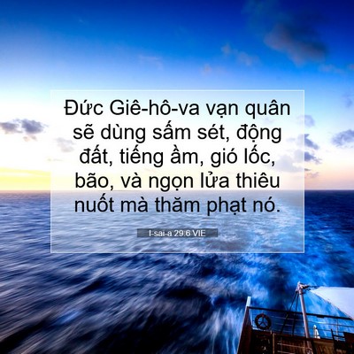 Picture 07 - I-sai-a 29:6 VIE - Đức Giê-hô-va vạn quân sẽ dùng sấm - Bible Verse Picture