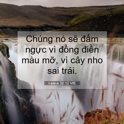 Picture 07 - I-sai-a 32:12 VIE - Chúng nó sẽ đấm ngực vì đồng điền - Bible Verse Picture