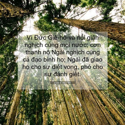 Picture 07 - I-sai-a 34:2 VIE - Vì Đức Giê-hô-va nổi giận nghịch - Bible Verse Picture