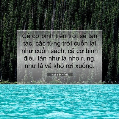 Picture 07 - I-sai-a 34:4 VIE - Cả cơ binh trên trời sẽ tan tác, các - Bible Verse Picture
