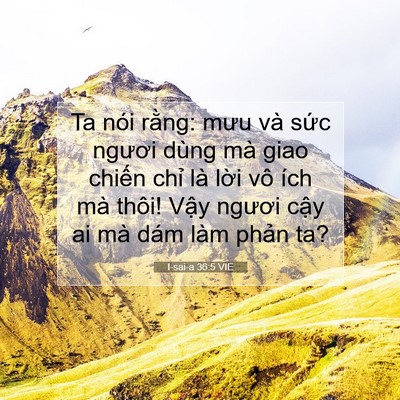 Picture 07 - I-sai-a 36:5 VIE - Ta nói rằng: mưu và sức ngươi dùng mà - Bible Verse Picture