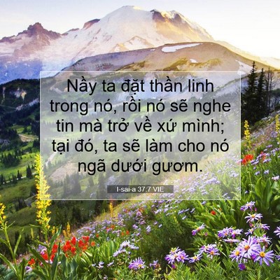 Picture 07 - I-sai-a 37:7 VIE - Nầy ta đặt thần linh trong nó, rồi nó - Bible Verse Picture