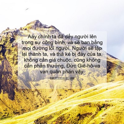 Picture 07 - I-sai-a 45:13 VIE - Aáy chính ta đã dấy người lên trong - Bible Verse Picture