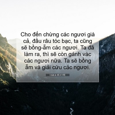 Picture 07 - I-sai-a 46:4 VIE - Cho đến chừng các ngươi già cả, đầu - Bible Verse Picture