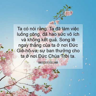 Picture 07 - I-sai-a 49:4 VIE - Ta có nói rằng: Ta đã làm việc luống - Bible Verse Picture