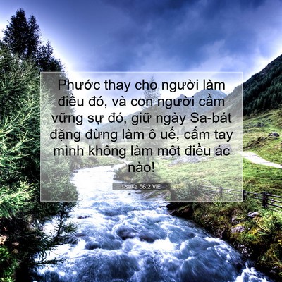 Picture 07 - I-sai-a 56:2 VIE - Phước thay cho người làm điều đó, và - Bible Verse Picture