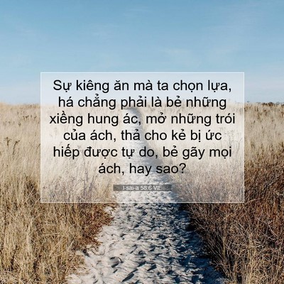 Picture 07 - I-sai-a 58:6 VIE - Sự kiêng ăn mà ta chọn lựa, há chẳng - Bible Verse Picture