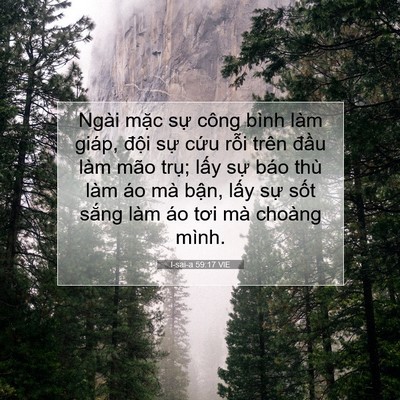 Picture 07 - I-sai-a 59:17 VIE - Ngài mặc sự công bình làm giáp, đội - Bible Verse Picture