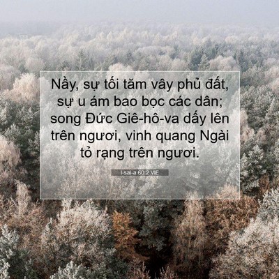 Picture 07 - I-sai-a 60:2 VIE - Nầy, sự tối tăm vây phủ đất, sự u - Bible Verse Picture