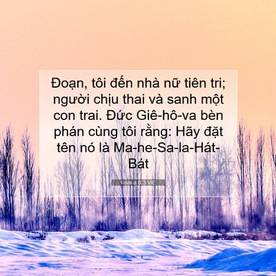 Picture 07 - I-sai-a 8:3 VIE - Đoạn, tôi đến nhà nữ tiên tri; - Bible Verse Picture