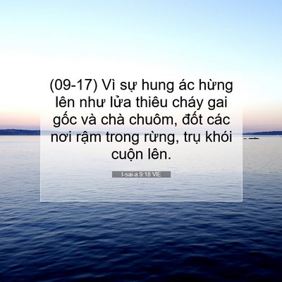 Picture 07 - I-sai-a 9:18 VIE - (09-17) Vì sự hung ác hừng lên như lửa - Bible Verse Picture