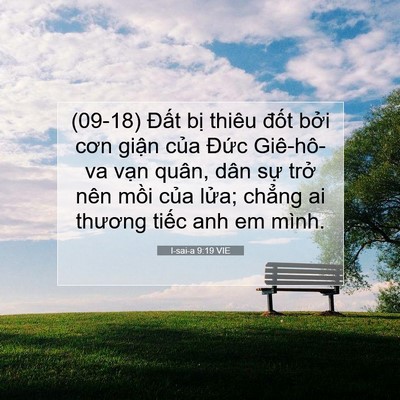 Picture 07 - I-sai-a 9:19 VIE - (09-18) Đất bị thiêu đốt bởi cơn - Bible Verse Picture