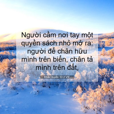 Picture 07 - Khải Huyền 10:2 VIE - Người cầm nơi tay một quyền sách nhỏ - Bible Verse Picture