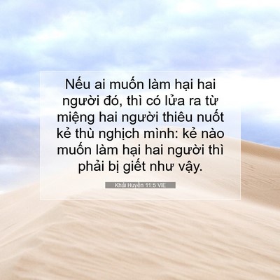Picture 07 - Khải Huyền 11:5 VIE - Nếu ai muốn làm hại hai người đó, - Bible Verse Picture