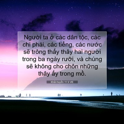 Picture 07 - Khải Huyền 11:9 VIE - Người ta ở các dân tộc, các chi phái, - Bible Verse Picture