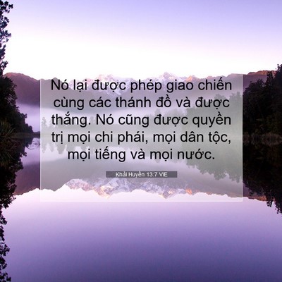 Picture 07 - Khải Huyền 13:7 VIE - Nó lại được phép giao chiến cùng các - Bible Verse Picture