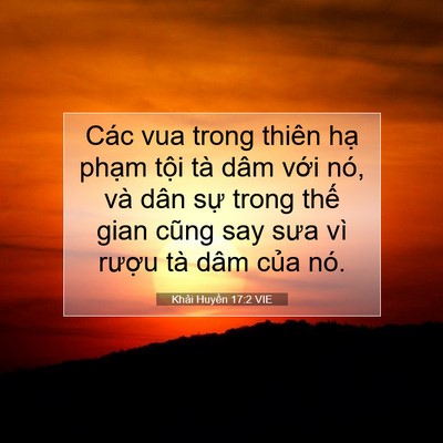 Picture 07 - Khải Huyền 17:2 VIE - Các vua trong thiên hạ phạm tội tà dâm - Bible Verse Picture