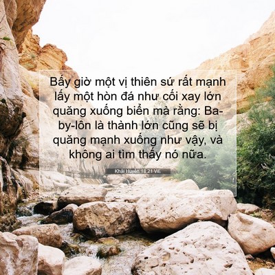 Picture 07 - Khải Huyền 18:21 VIE - Bấy giờ một vị thiên sứ rất mạnh - Bible Verse Picture