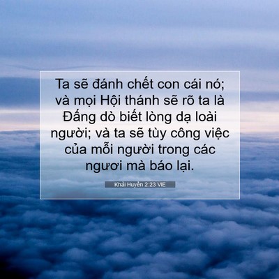 Picture 07 - Khải Huyền 2:23 VIE - Ta sẽ đánh chết con cái nó; và mọi - Bible Verse Picture