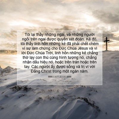 Picture 07 - Khải Huyền 20:4 VIE - Tôi lại thấy những ngai, và những - Bible Verse Picture