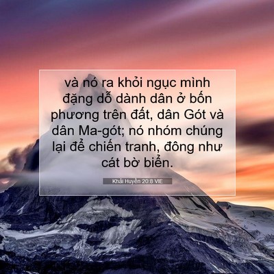Picture 07 - Khải Huyền 20:8 VIE - và nó ra khỏi ngục mình đặng dỗ dành - Bible Verse Picture