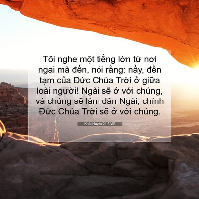 Picture 07 - Khải Huyền 21:3 VIE - Tôi nghe một tiếng lớn từ nơi ngai mà - Bible Verse Picture