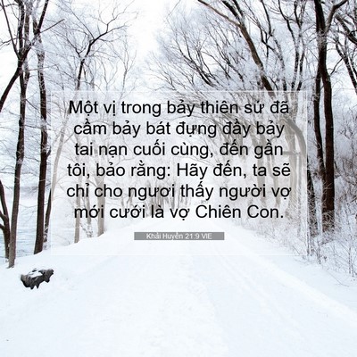 Picture 07 - Khải Huyền 21:9 VIE - Một vị trong bảy thiên sứ đã cầm - Bible Verse Picture