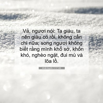 Picture 07 - Khải Huyền 3:17 VIE - Vả, ngươi nói: Ta giàu, ta nên giàu có - Bible Verse Picture