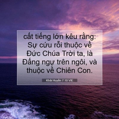 Picture 07 - Khải Huyền 7:10 VIE - cất tiếng lớn kêu rằng: Sự cứu rỗi - Bible Verse Picture