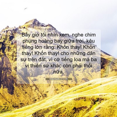Picture 07 - Khải Huyền 8:13 VIE - Bấy giờ tôi nhìn xem, nghe chim phụng - Bible Verse Picture