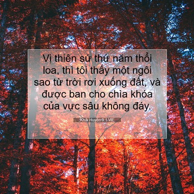 Picture 07 - Khải Huyền 9:1 VIE - Vị thiên sứ thứ năm thổi loa, thì tôi - Bible Verse Picture