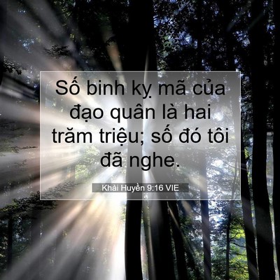 Picture 07 - Khải Huyền 9:16 VIE - Số binh kỵ mã của đạo quân là hai - Bible Verse Picture