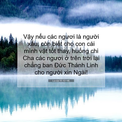 Picture 07 - Lu-ca 11:13 VIE - Vậy nếu các ngươi là người xấu, còn - Bible Verse Picture
