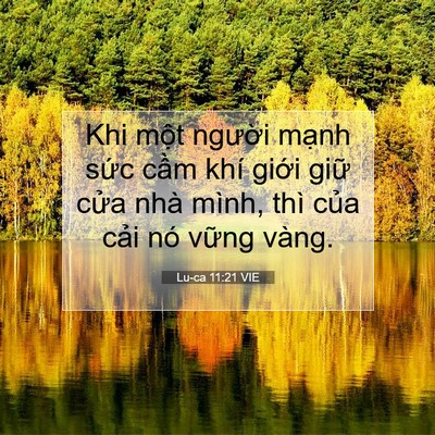 Picture 07 - Lu-ca 11:21 VIE - Khi một người mạnh sức cầm khí giới - Bible Verse Picture