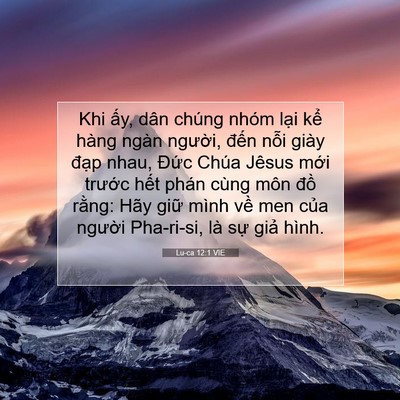 Picture 07 - Lu-ca 12:1 VIE - Khi ấy, dân chúng nhóm lại kể hàng - Bible Verse Picture