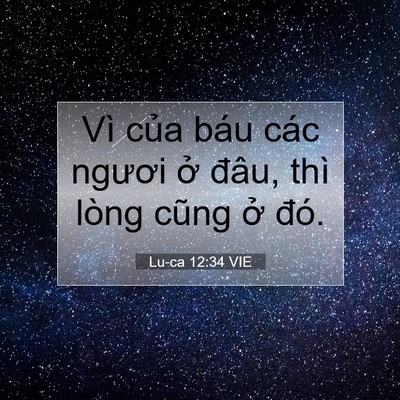 Picture 07 - Lu-ca 12:34 VIE - Vì của báu các ngươi ở đâu, thì lòng - Bible Verse Picture