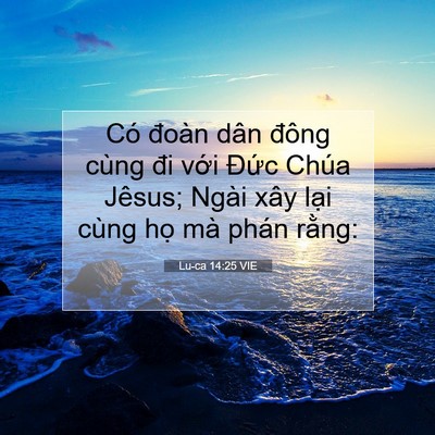 Picture 07 - Lu-ca 14:25 VIE - Có đoàn dân đông cùng đi với Đức - Bible Verse Picture