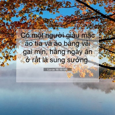 Picture 07 - Lu-ca 16:19 VIE - Có một người giàu mặc áo tía và áo - Bible Verse Picture