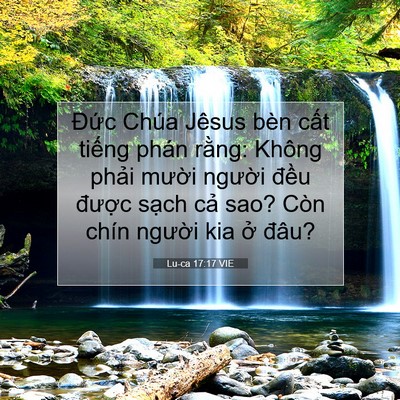 Picture 07 - Lu-ca 17:17 VIE - Đức Chúa Jêsus bèn cất tiếng phán - Bible Verse Picture