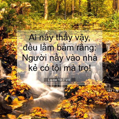 Picture 07 - Lu-ca 19:7 VIE - Ai nấy thấy vậy, đều lằm bằm rằng: - Bible Verse Picture