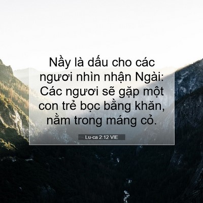 Picture 07 - Lu-ca 2:12 VIE - Nầy là dấu cho các ngươi nhìn nhận - Bible Verse Picture