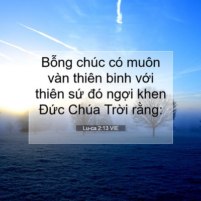 Picture 07 - Lu-ca 2:13 VIE - Bỗng chúc có muôn vàn thiên binh với - Bible Verse Picture