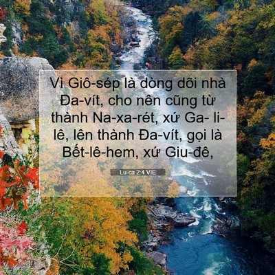 Picture 07 - Lu-ca 2:4 VIE - Vì Giô-sép là dòng dõi nhà Đa-vít, cho - Bible Verse Picture