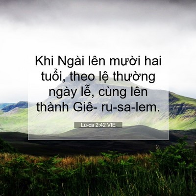 Picture 07 - Lu-ca 2:42 VIE - Khi Ngài lên mười hai tuổi, theo lệ - Bible Verse Picture
