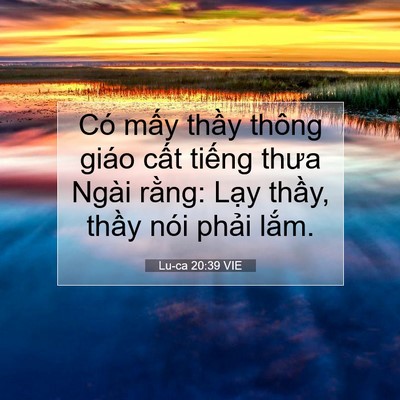 Picture 07 - Lu-ca 20:39 VIE - Có mấy thầy thông giáo cất tiếng thưa - Bible Verse Picture