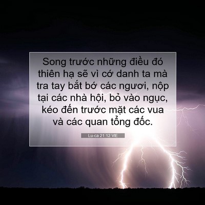 Picture 07 - Lu-ca 21:12 VIE - Song trước những điều đó thiên hạ - Bible Verse Picture