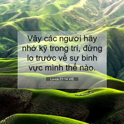 Picture 07 - Lu-ca 21:14 VIE - Vậy các ngươi hãy nhớ kỹ trong trí, - Bible Verse Picture