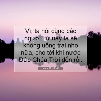Picture 07 - Lu-ca 22:18 VIE - Vì, ta nói cùng các ngươi, từ nay ta sẽ - Bible Verse Picture